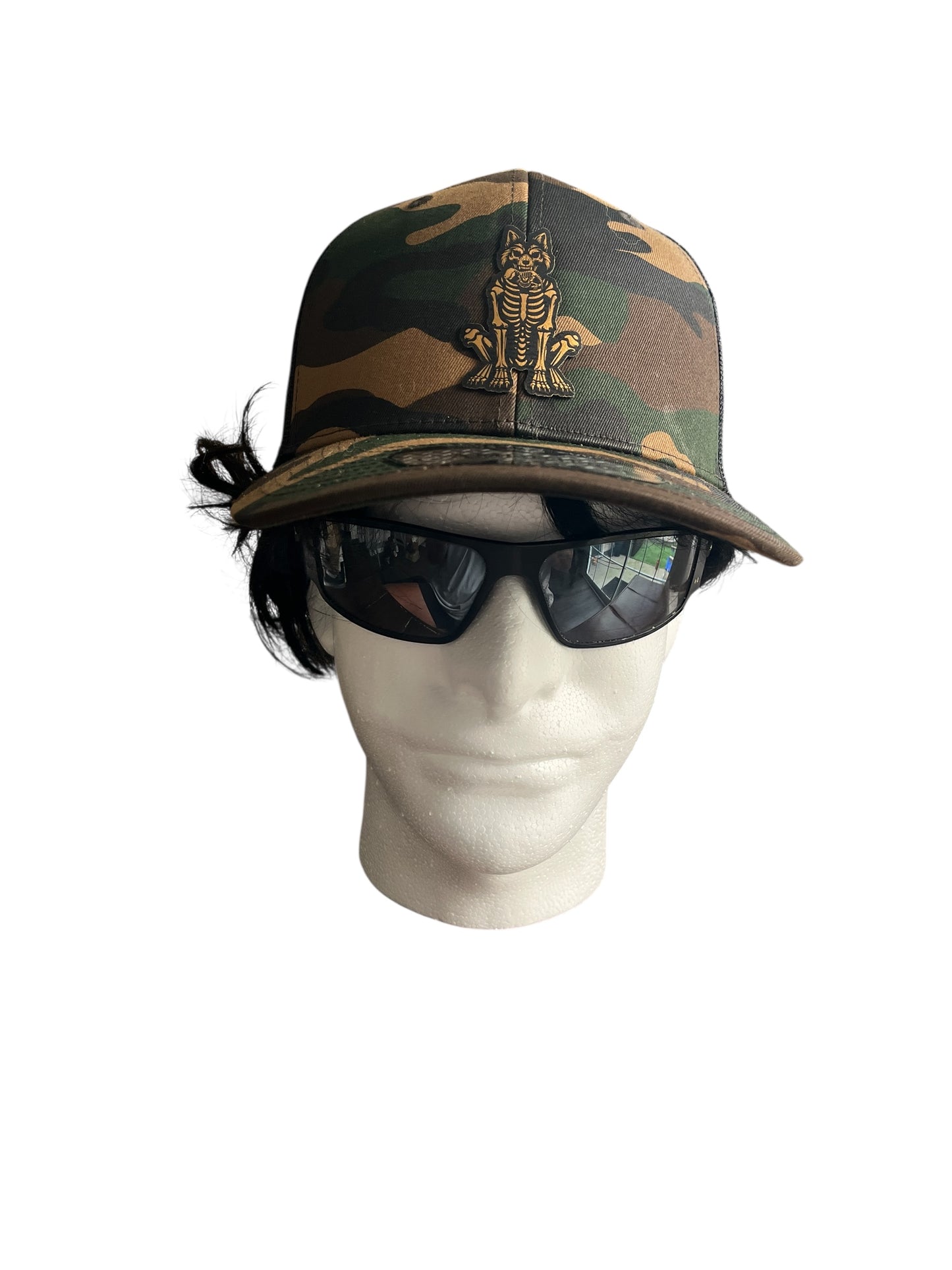 Woodland Camo Bone Dog Hat